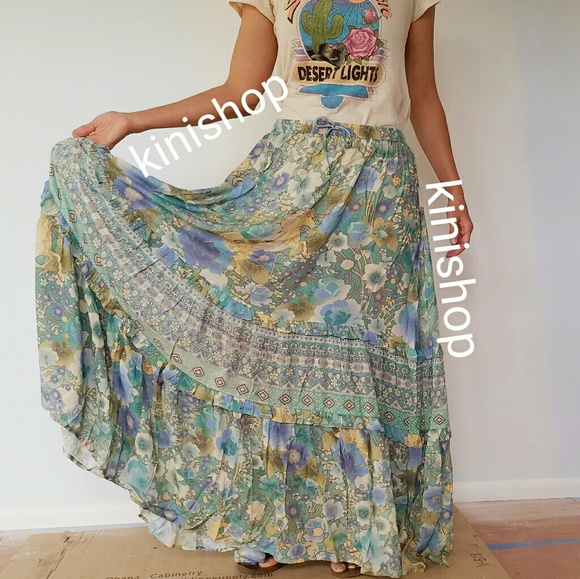 New spell designs amethyst maxi skirt turquoise FP - Picture 5 of 13